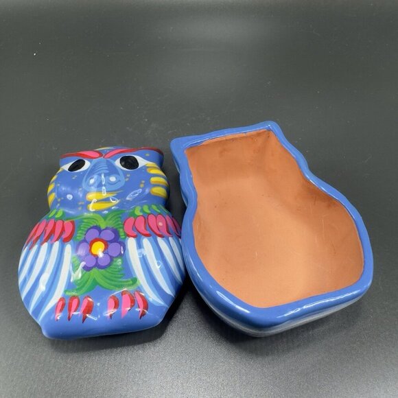 Mexican Pottery RedWare Trinket Dish Jewelry Holder Container Owl Pig Shaped VTG - Picture 9 of 12